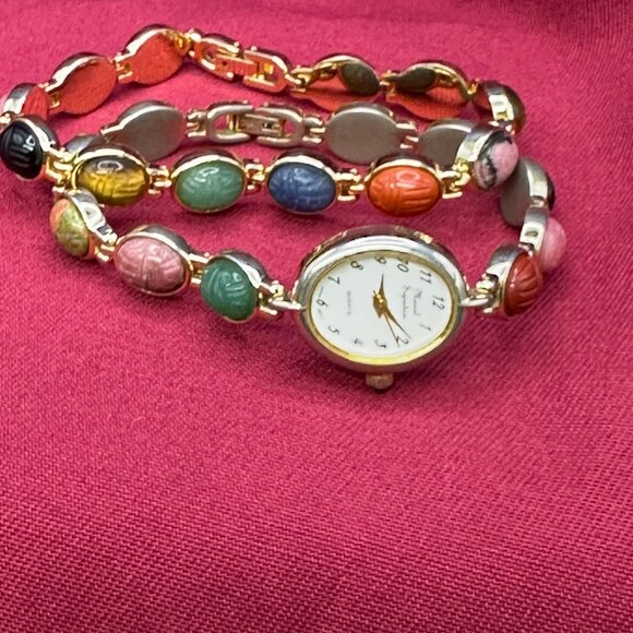 VTG Marcel Drucker Signature Scarab Quartz Watch w/ Matching Bracelet. main image 5